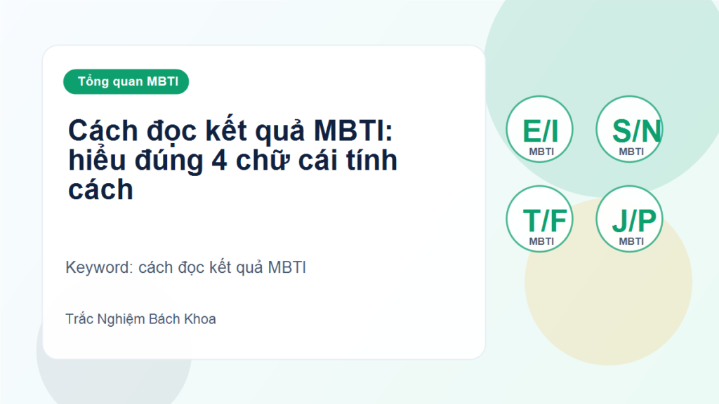 Cách đọc kết quả MBTI: hiểu đúng 4 chữ cái tính cách - cách đọc kết quả MBTI