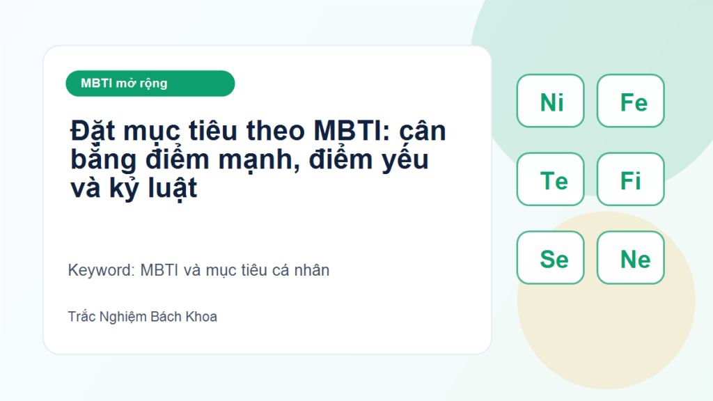 Đặt mục tiêu theo MBTI: cân bằng điểm mạnh, điểm yếu và kỷ luật - MBTI và mục tiêu cá nhân