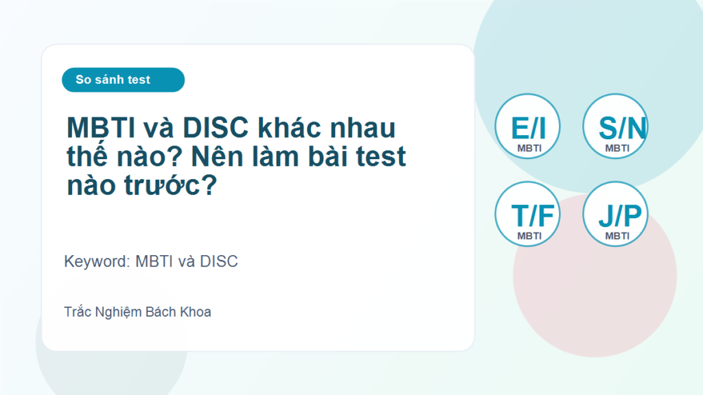MBTI và DISC khác nhau thế nào? Nên làm bài test nào trước? - MBTI và DISC